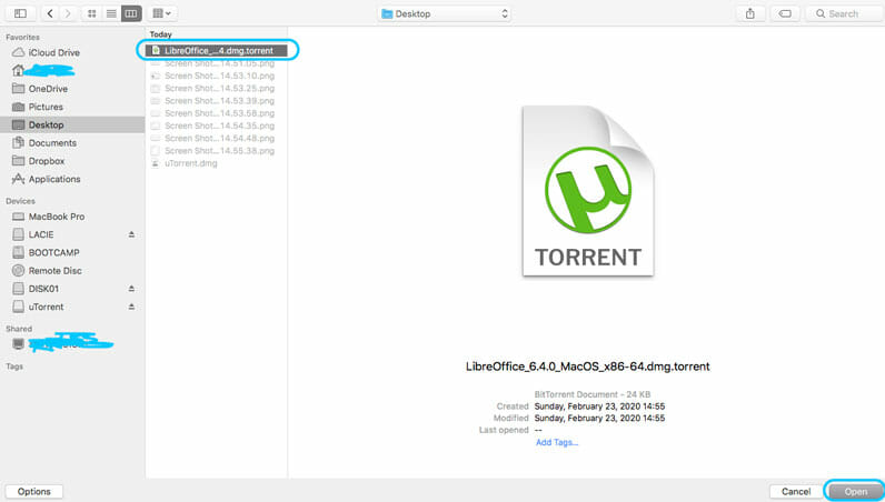 uTorrent easy clientにトレントファイルを追加